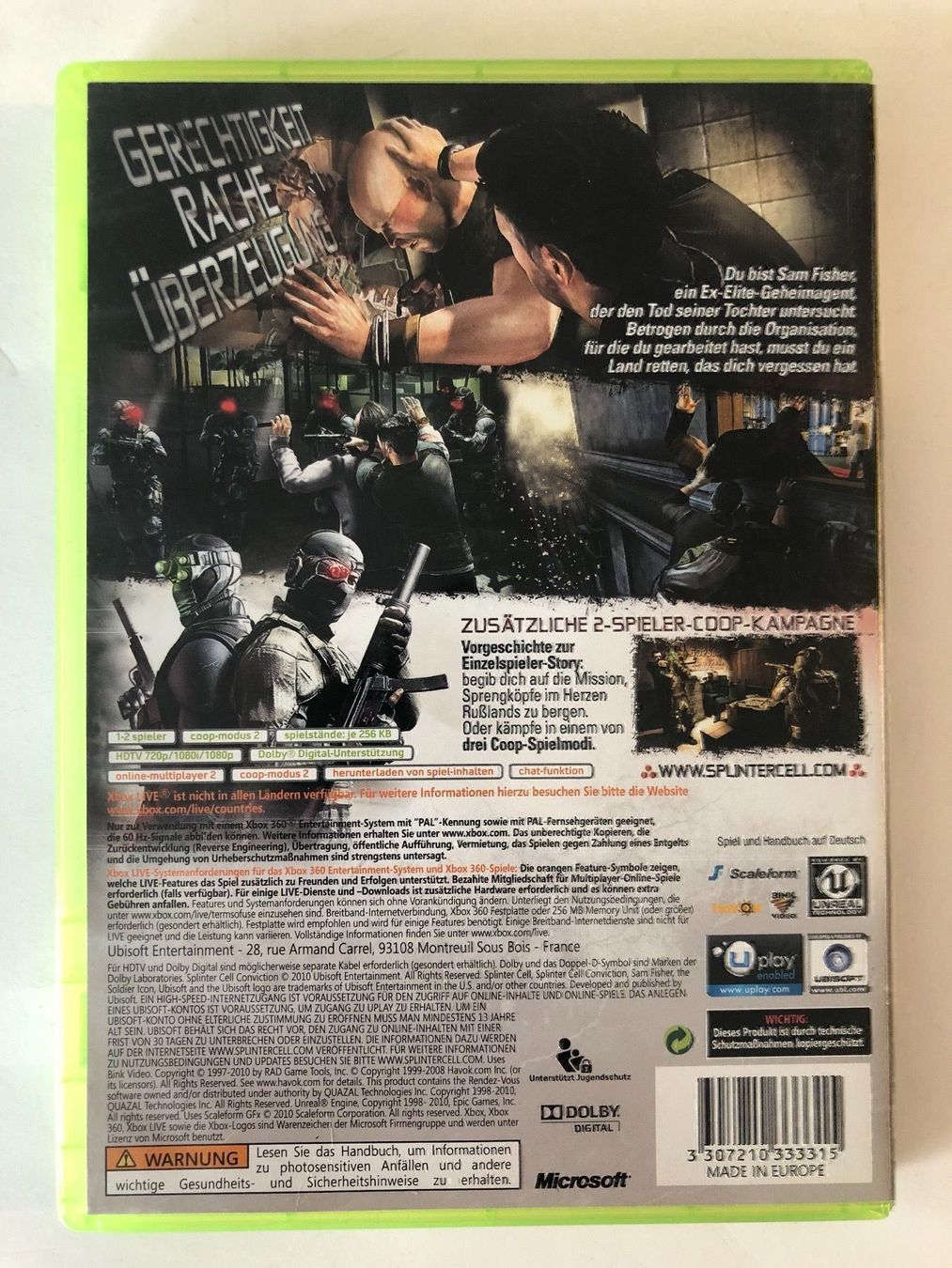 Microsoft Giochi: Splinter Cell Conviction für Xbox 360 – Usato da Kestenholz venduto da Mad18 2