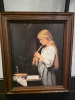Reproduction Albert Anker Fille tressant les cheveux
