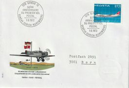 50 Jahre Int. Luftpostverkehr Genf-Zürich-Nürnberg,1.6.1972
