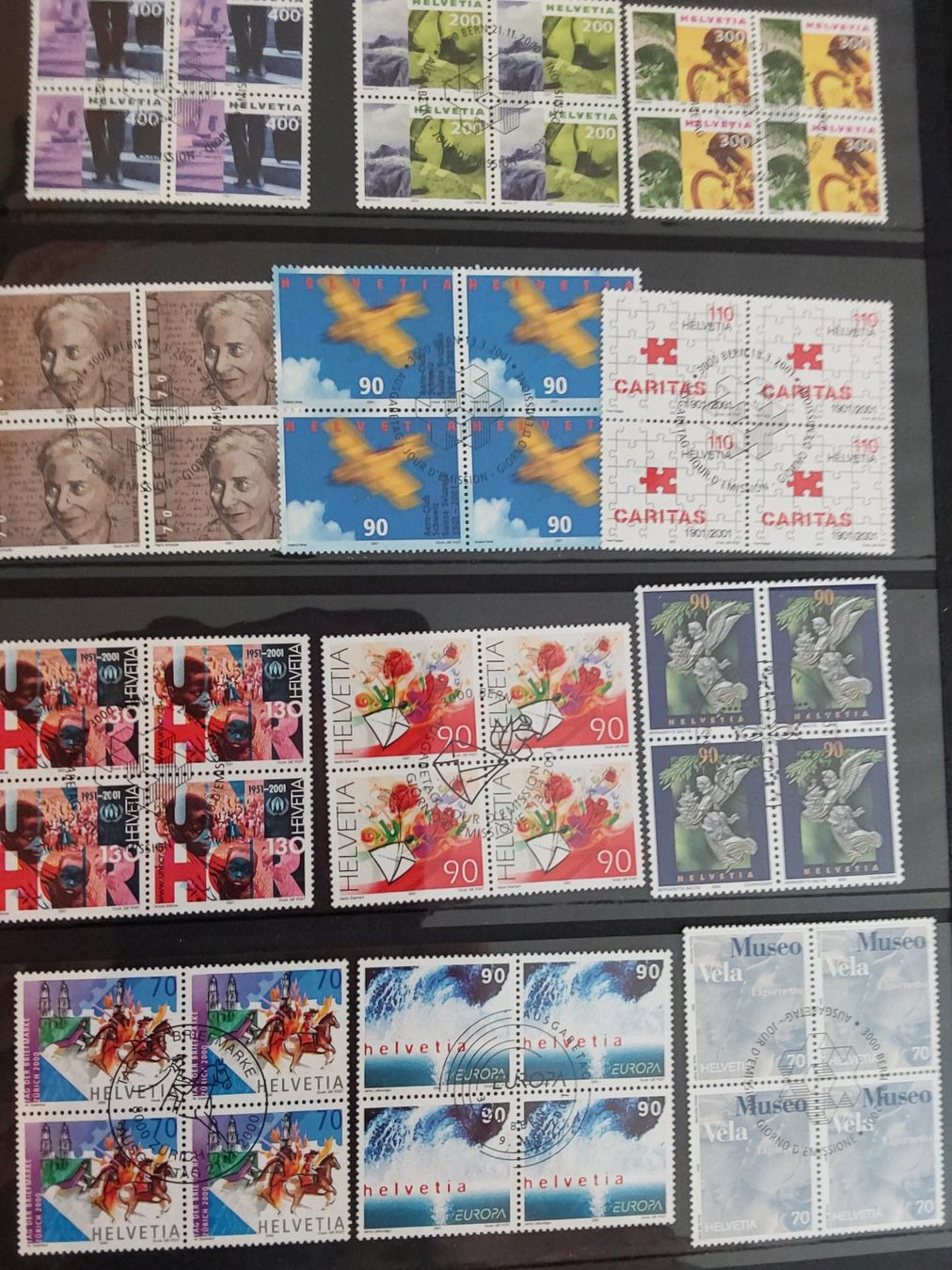 Tous les timbres: Ü. 100 Stk. Viererblocks, Blocks etc. 1998-2004, ET – D'occasion à Münchwilen AG par Nesar 5