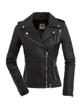 Luxus Damen Lederjacke Schwarz aus Lammnappa Leder in 40 NEU