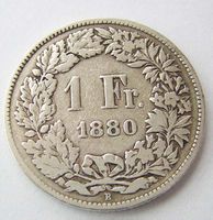 1880, 1 Franken, Silber