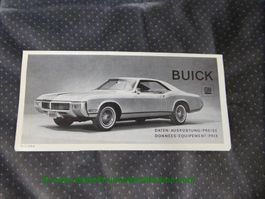 Buick Modellprogramm 1968 Prospekt deutsch/franz. GM-Biel