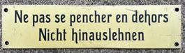 Plaque nicht hinauslehnen Chemin de fer (MOB)