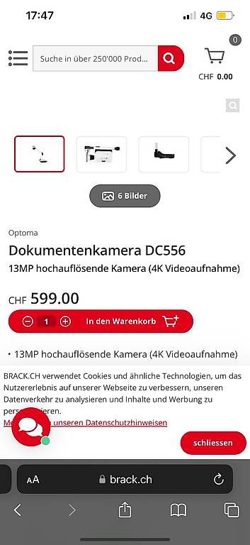 Videoprojektoren: Dokumentenkamera DC556 13 Mp 4K – Gebraucht aus Geroldswil von IT-REPAIR-CAFE.SPACE