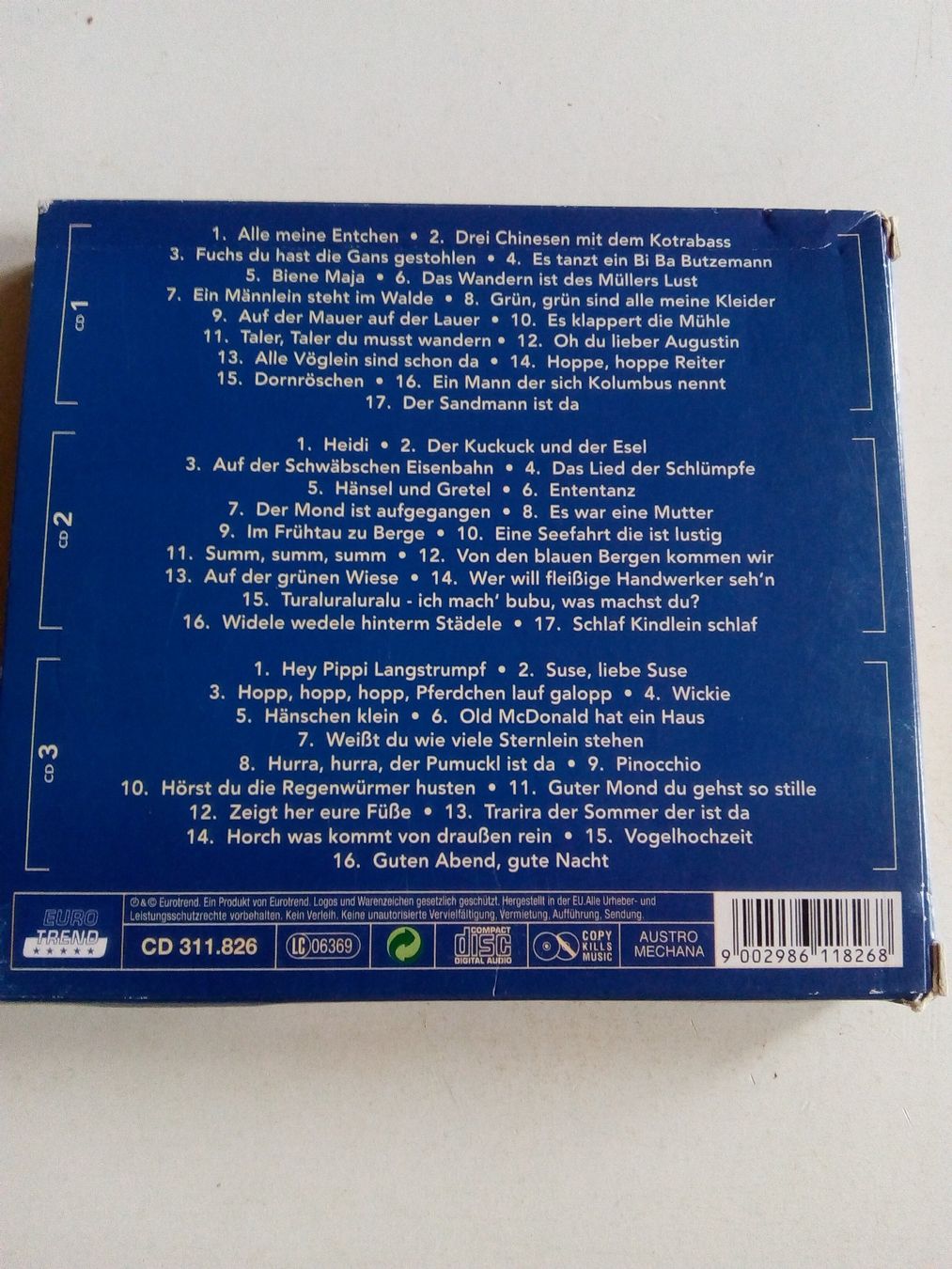CD: Die 50 schönsten Kinderlieder  (3-CD's / Digi)   Deutsch – Usato da St. Gallen venduto da elkapone 7
