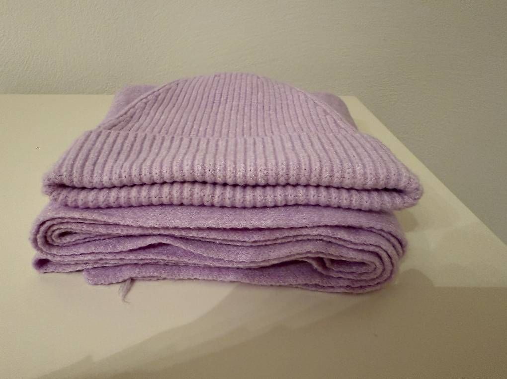 Foulard & Sciarpe: Strick Mütze & Schal Lila – Usato da Altendorf venduto da Anjapple 3