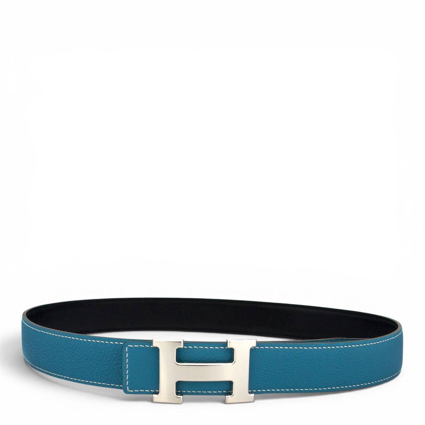 Hermès Gürtel: Hermès Wendegürtel bleu jean/schwarz Gr. 80 – Gebraucht aus Binningen von Designerlabels 1
