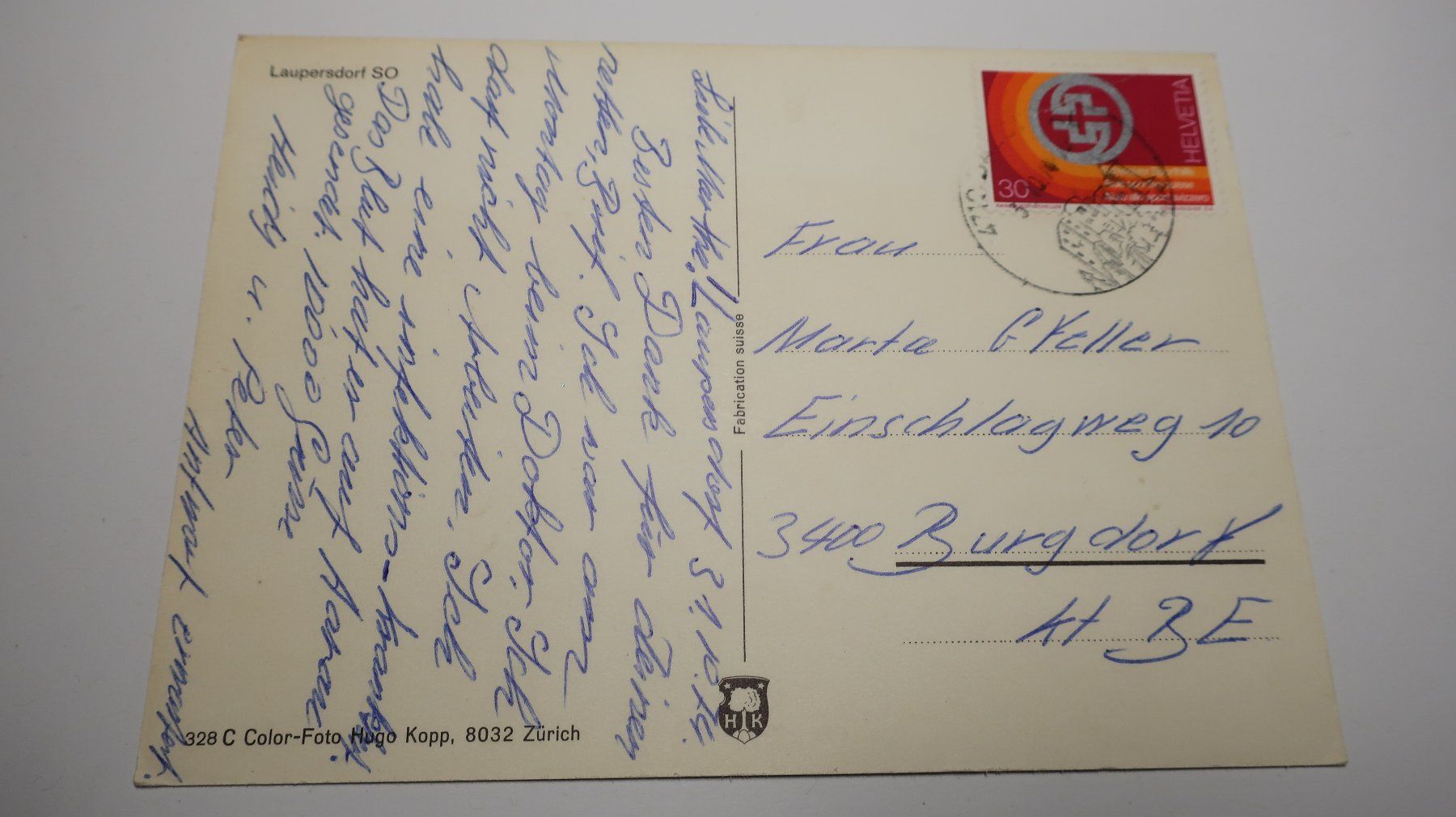 Cartoline postali: Laupersdorf SO  1974 – Usato da Cormoret venduto da Pascalll2001 4