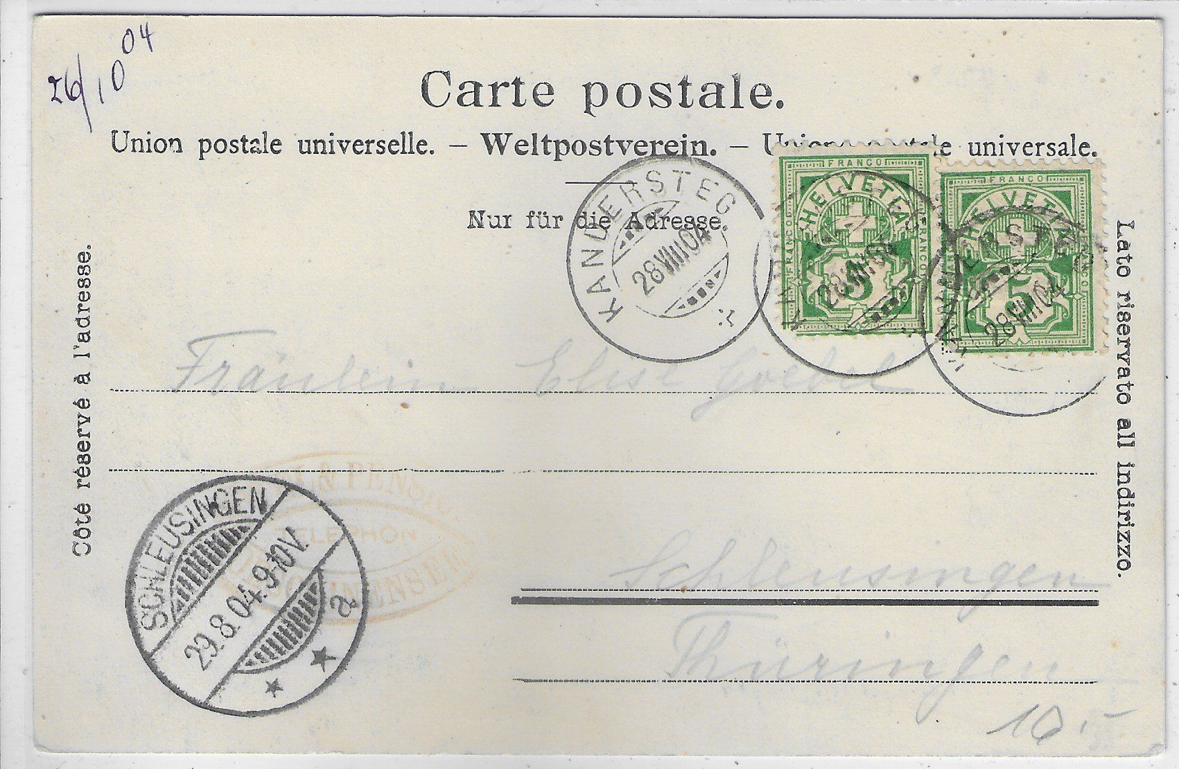 Cartoline postali: Oeschinensee 1904 – Usato da Ettingen venduto da Kartenplanet 1