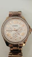 Fossil Damen-Armbanduhr Roségold mit Strass