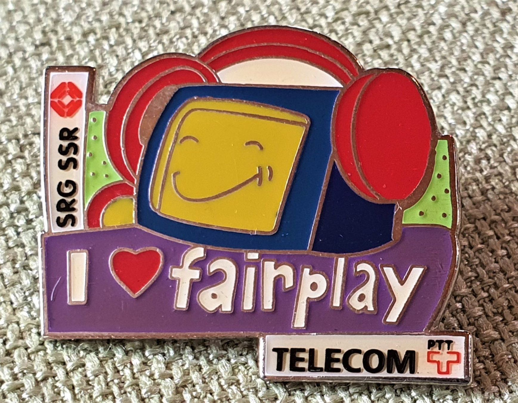 Placchette & Badge: C776 - Pin SRG SSR PTT Telecom Fairplay – Usato da Reinach BL venduto da Boston-Verkauf