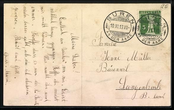 Cartoline postali: Büren a. A., Strassenpartie mit Gesch – Usato da Berlin venduto da bartko-reher 1