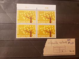 Timbre suisse No 389 ab neuf en bloc de 4