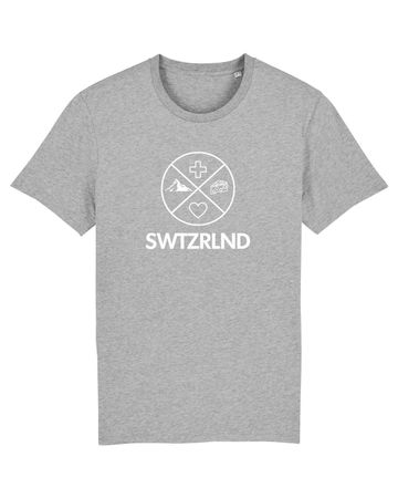 SWTZRLND Herren T-Shirt, grau, L Schwiiz Schweiz Switzerland