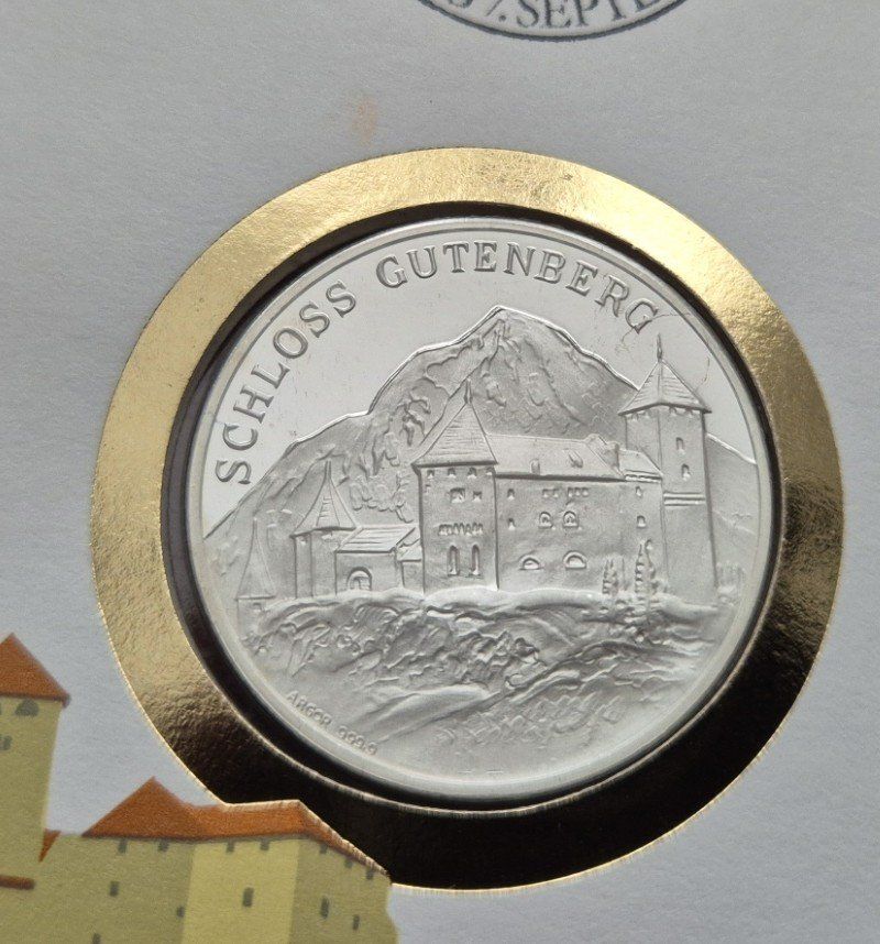 Medaglie: Numisbrief Feinsilber ARGOR 999.9 -  Schloss Gutenberg 1981 – Nuovo (secondo la descrizione) da St. Moritz venduto da Guenteratch 1