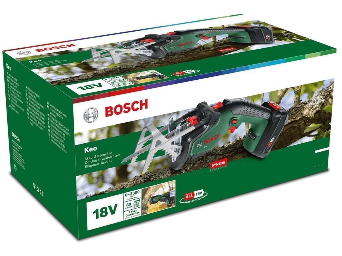 Bosch Seghe: Akku Astsäge Bosch KEO 18V – Nuovo e nell'imballaggio originale da Koppigen venduto da Bracher_Mail-House