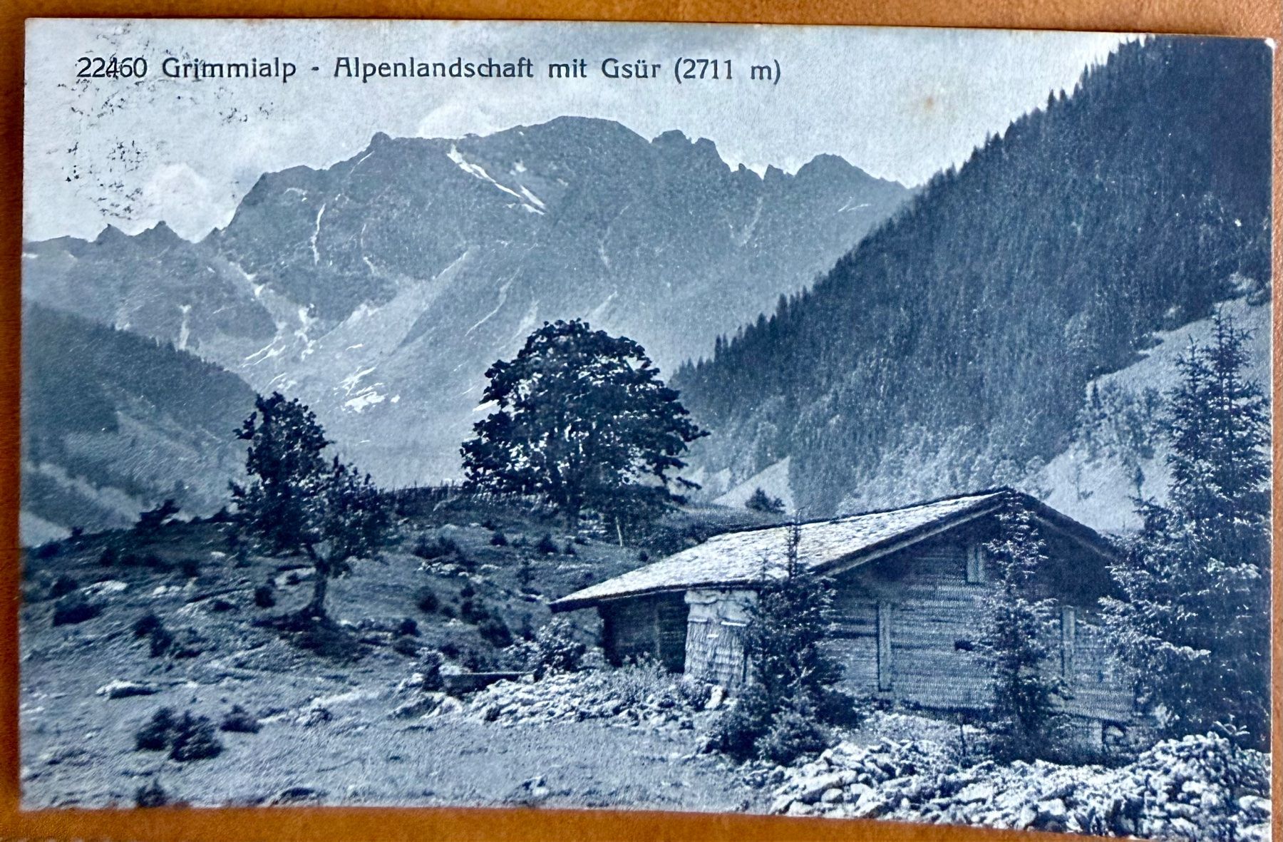 Cartoline postali: Grimmialp - Alpenlandschaft mit Gsür 1913 – Usato da Lutry venduto da Ediego