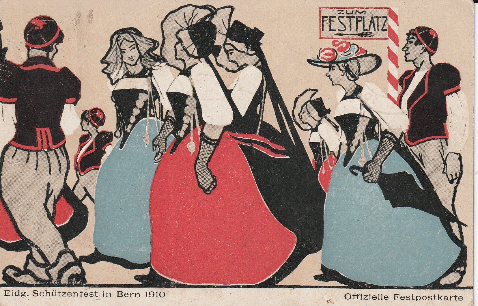 Cartoline postali: Eidg. Schützenfest in Bern 1910 – Usato da Crémines venduto da clifden92