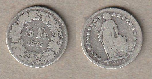 Toutes les monnaies: 1/2 Franken 1875 – D'occasion à Allschwil par Coinfreak