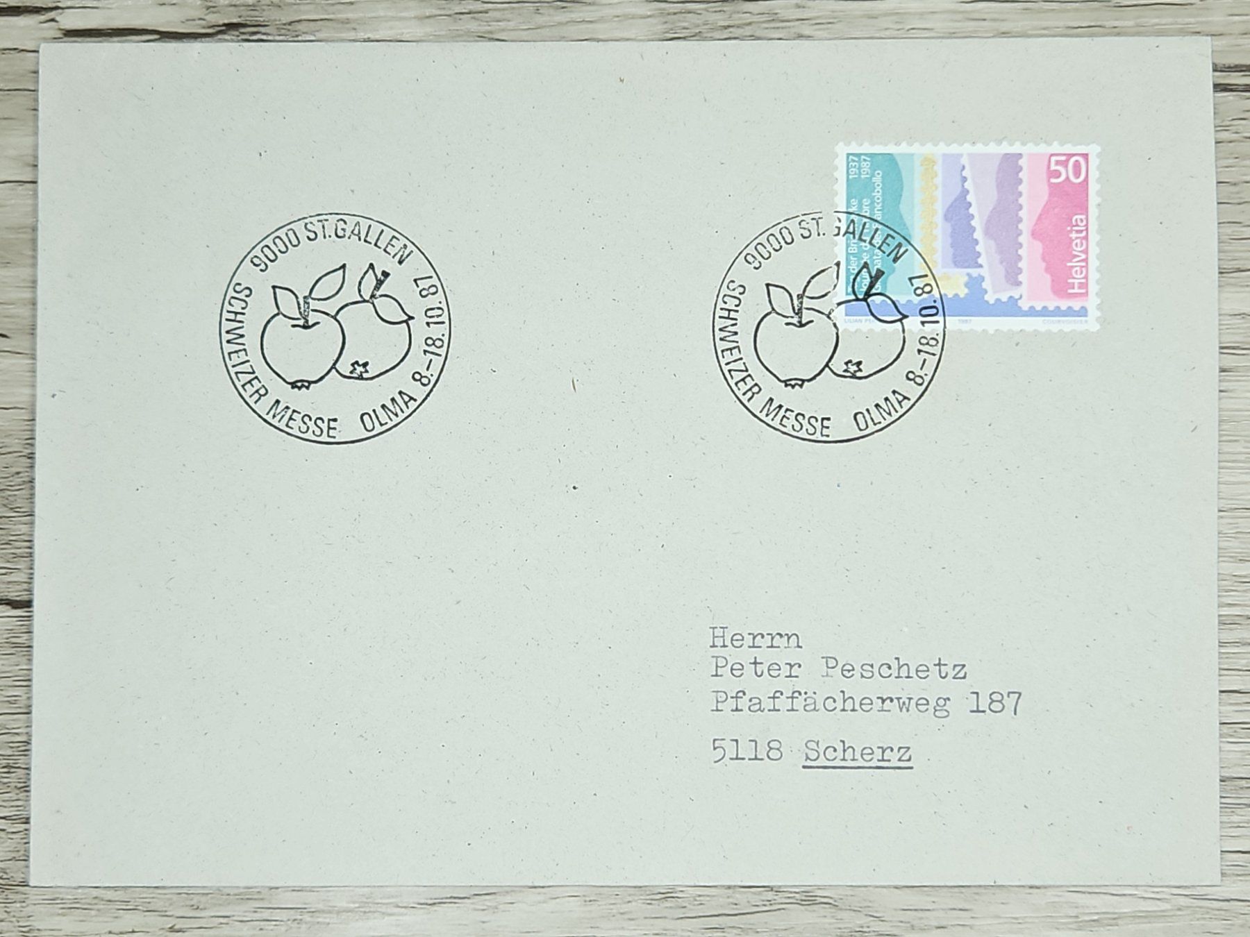Tutti i francobolli: CL02 Enveloppe + Timbre Suisse 1987 – Usato da Cousset venduto da Patrick_Collections
