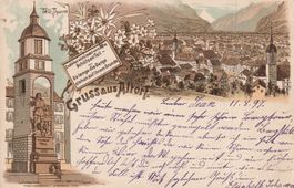 Gruss aus Altorf-Litho 1897-Schiffstempel
