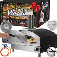 Outdoor Gas-Pizzaofen, 500°, Pizzastein, Edelstahl