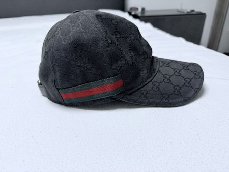 Neue Gucci Cap, Original, Schwarz mit Webstreifen