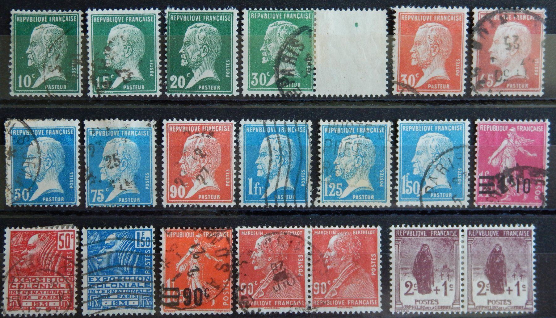 Tutti i francobolli: Frankreich ex. Kat. 153-260 1923/30 – Usato da Zürich venduto da Muehlekauf