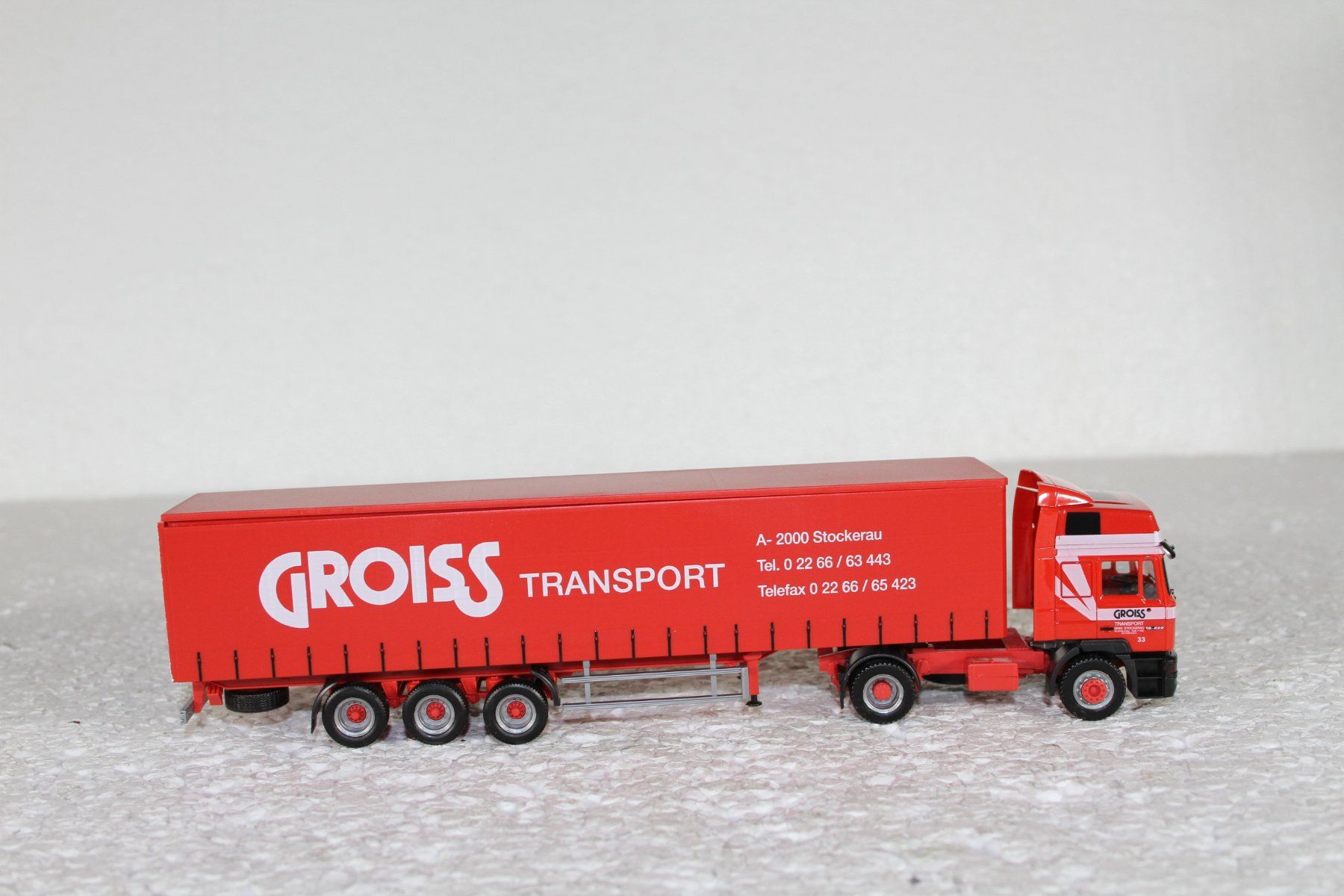 Herpa Modellini d'auto: Herpa Man Sattelzug Groiss – Usato da Triesen venduto da gleis8 3