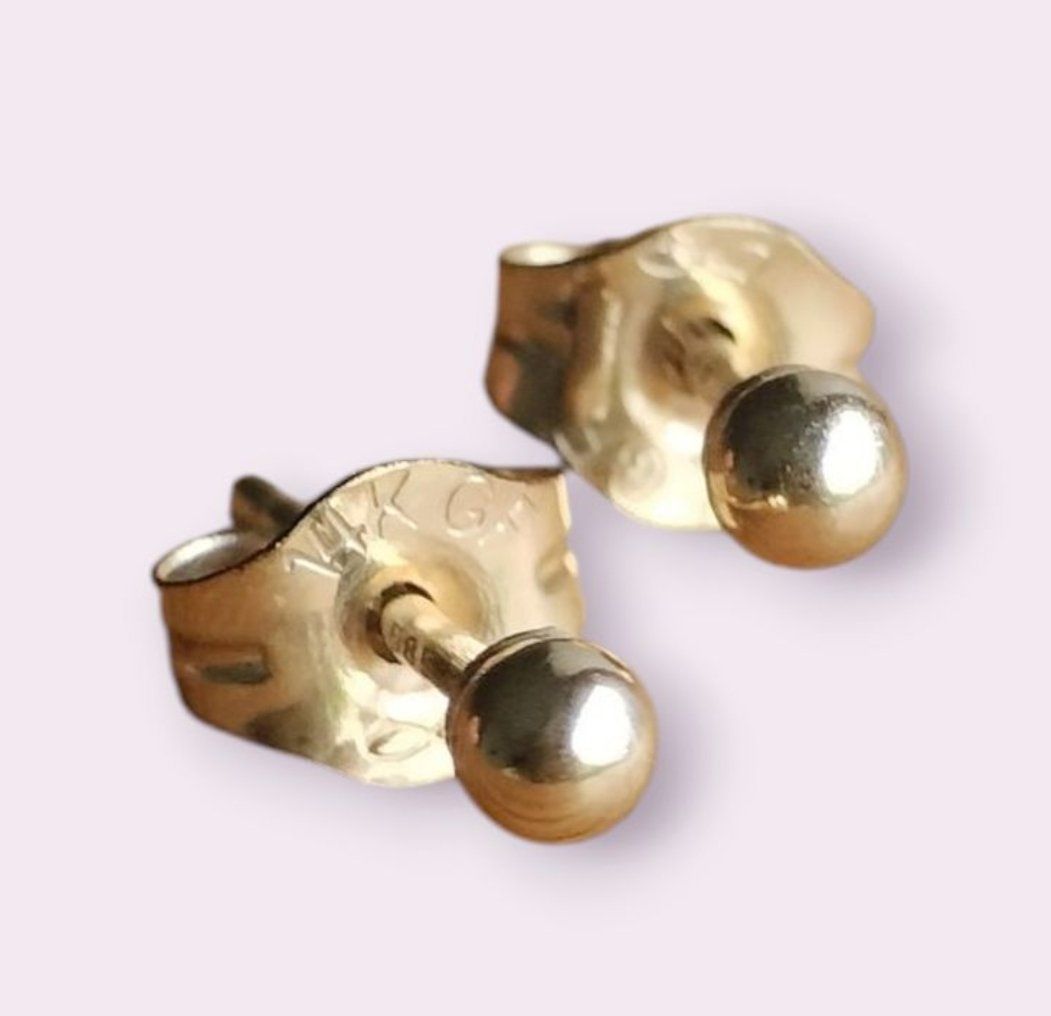 Orecchini pendenti & Orecchini a lobo: Kugelform Ohrstecker 14ct 585 Gold – Nuovo e nell'imballaggio originale da Schwyz venduto da els_7cys