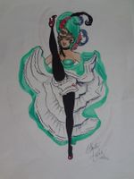 French-Cancan 3 Aquarelles originales signées Alice Huertas