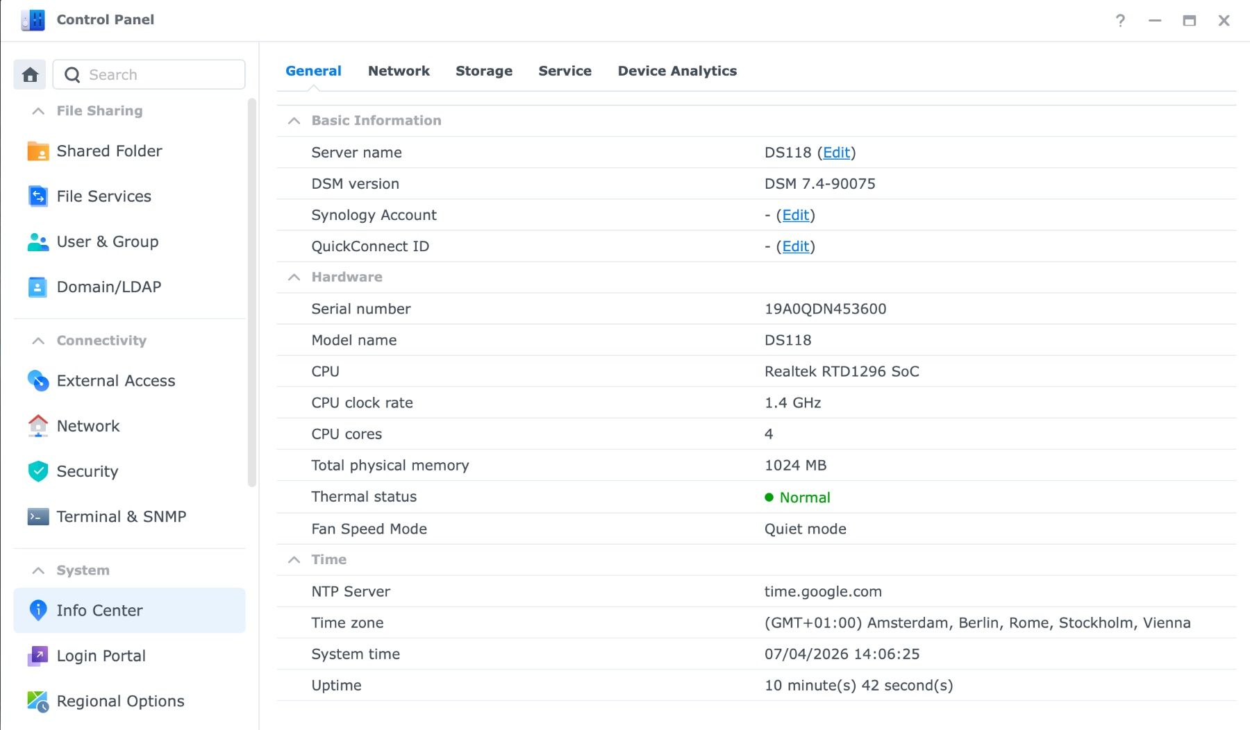 Synology Server: Synology DiskStation DS118 NAS-Server inkl. 2TB HDD & OVP – Usato da Andelfingen venduto da Cegi 7