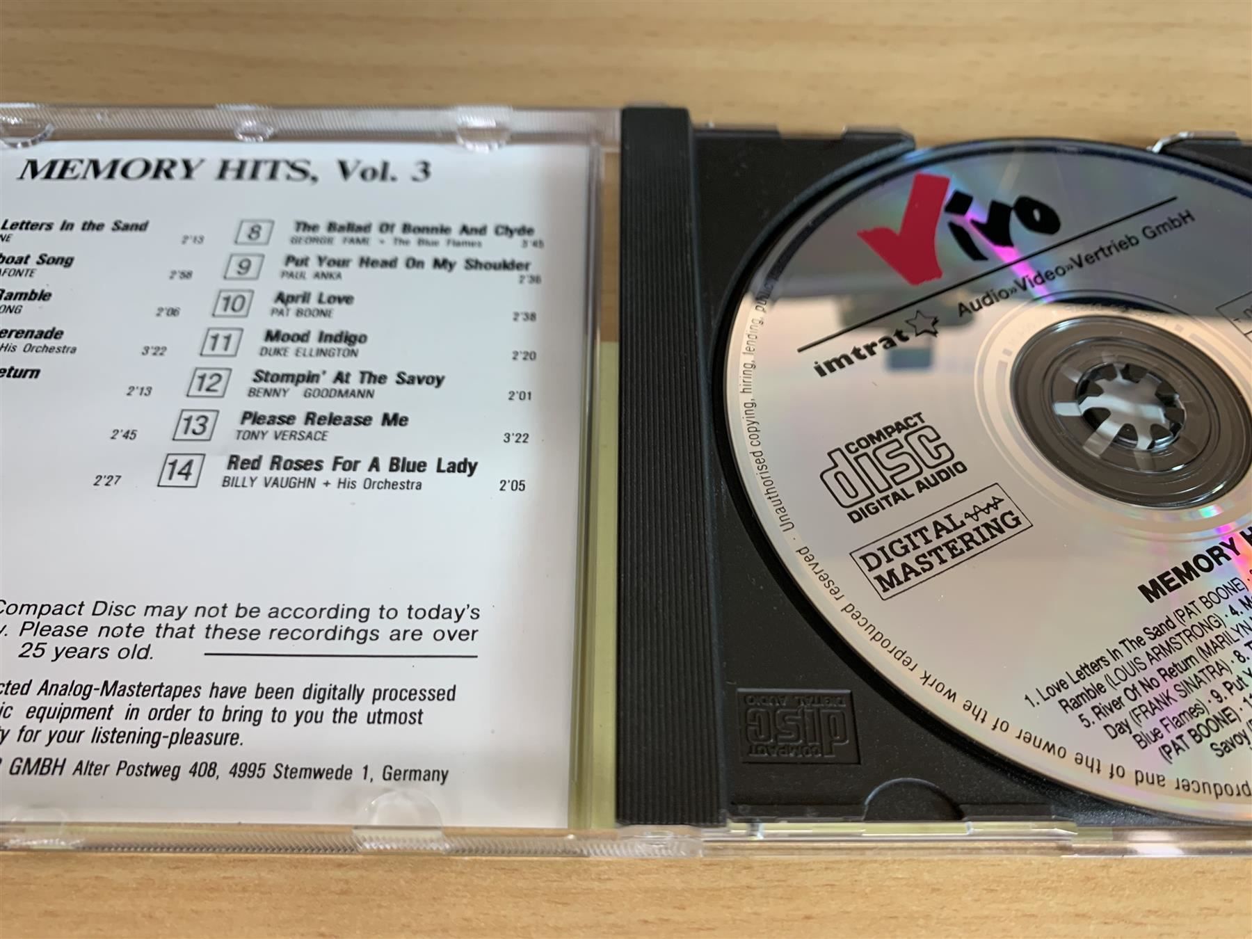 CD: Various – Memory Hits Vol.3 – Usato da Rikon im Tösstal venduto da Alpenmutz 2