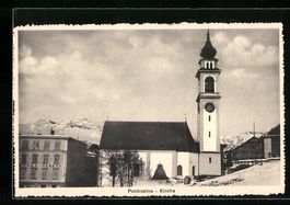 Pontresina, Kirche und Hotel Sabatz im W
