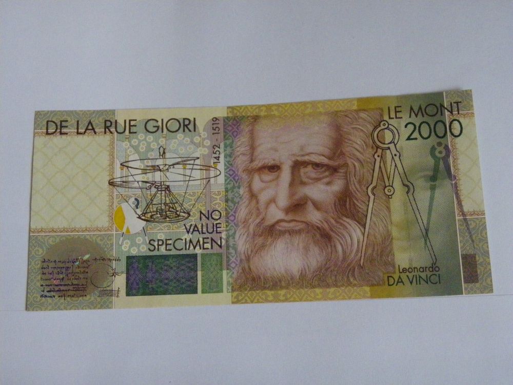Mont Banknote 2000 Leonardo da Vinci - Specimen, Rarität! (Neu (gemäss ...