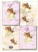3D Schnittbogen Baby auf Schaukelpferd