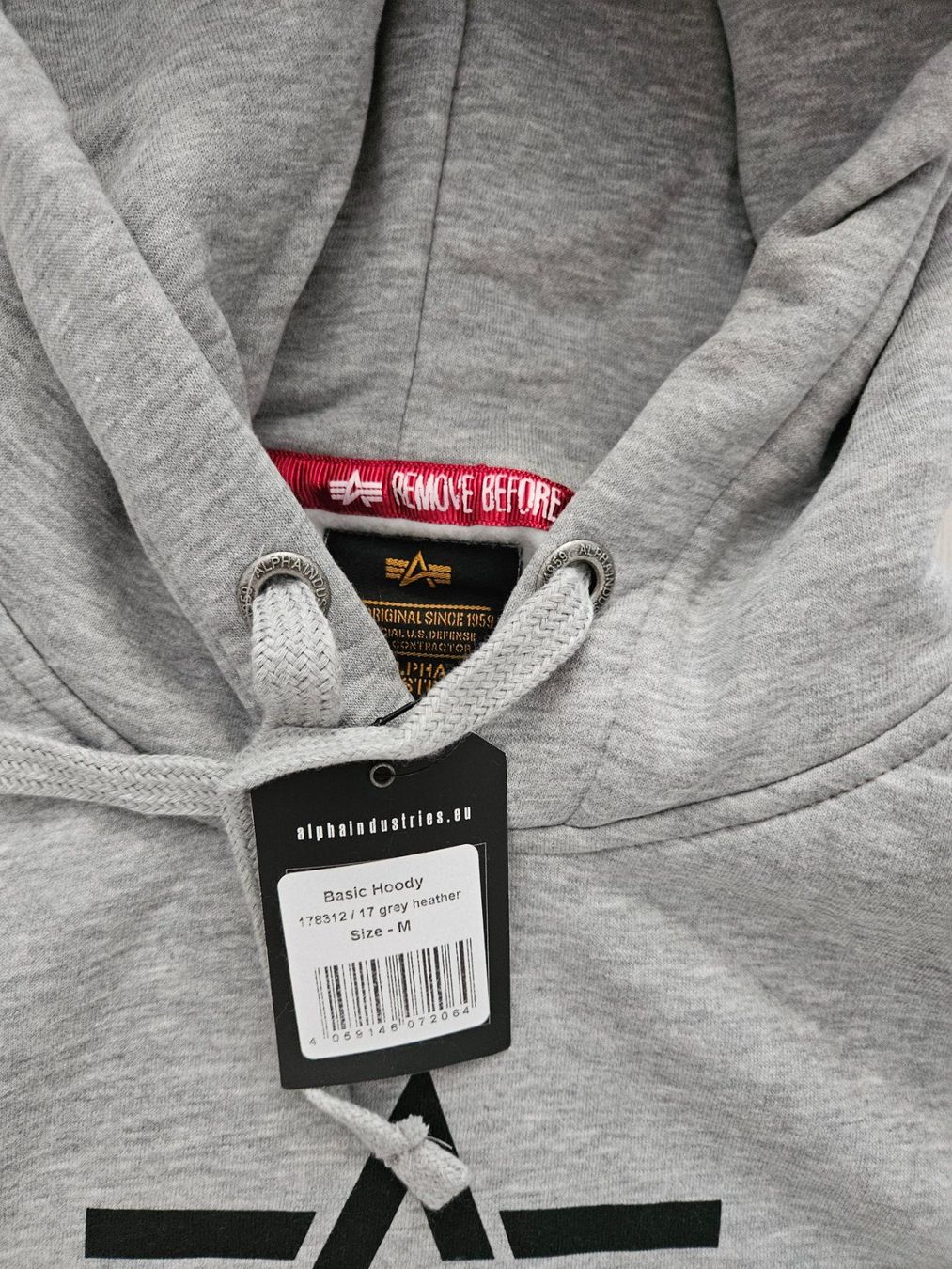Alpha Industries Maglioni & Felpe: Alpha Industries Basic Hoodie M Grey Heather NEU – Nuovo e nell'imballaggio originale da Düdingen venduto da BluePalm 1