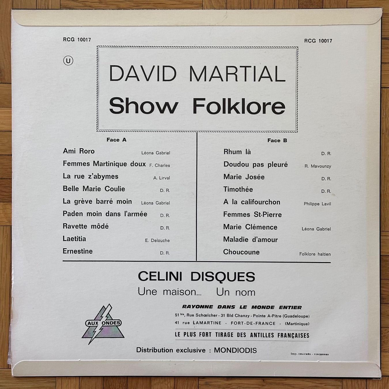 Dischi in vinile: LP - David Martial – Show Folklore – Usato da Breganzona venduto da Onairda75 1