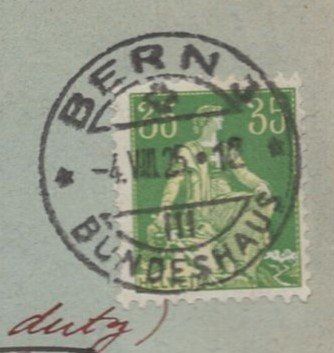 Tutti i francobolli: BERN 4.viii.25  Nachnahme   Einfuhrbewilligung – Usato da Aarau venduto da kufi44 1