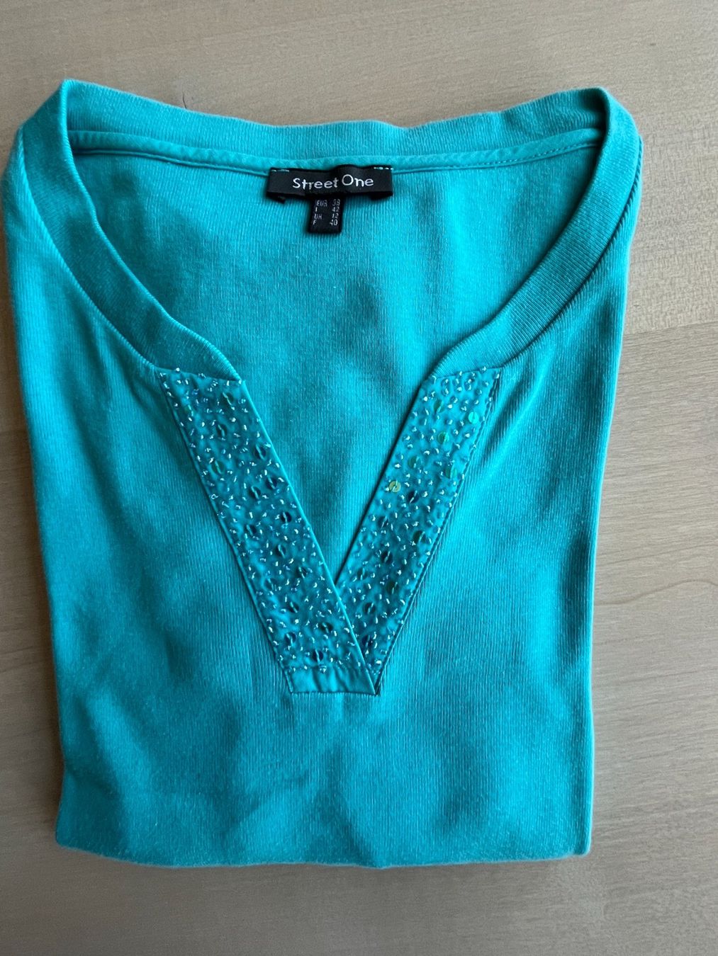 T-shirt: Baumwollshirt türkis Grösse 38 – Usato da Uetendorf venduto da Florabella01