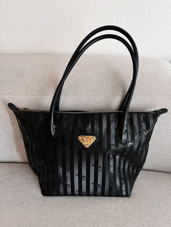 Maison Mollerus Handbag Black Logo Pattern 