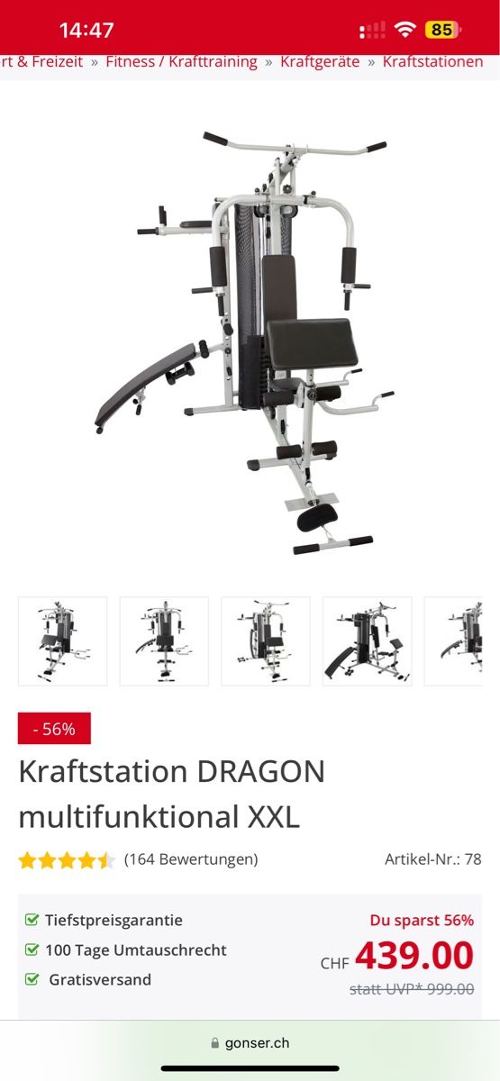Gonser Hometrainer: Dragon Kraftstation – Usato da Davos Wiesen venduto da themister