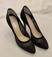 Navyboot High Heel Spitzenstoff, Gr.37