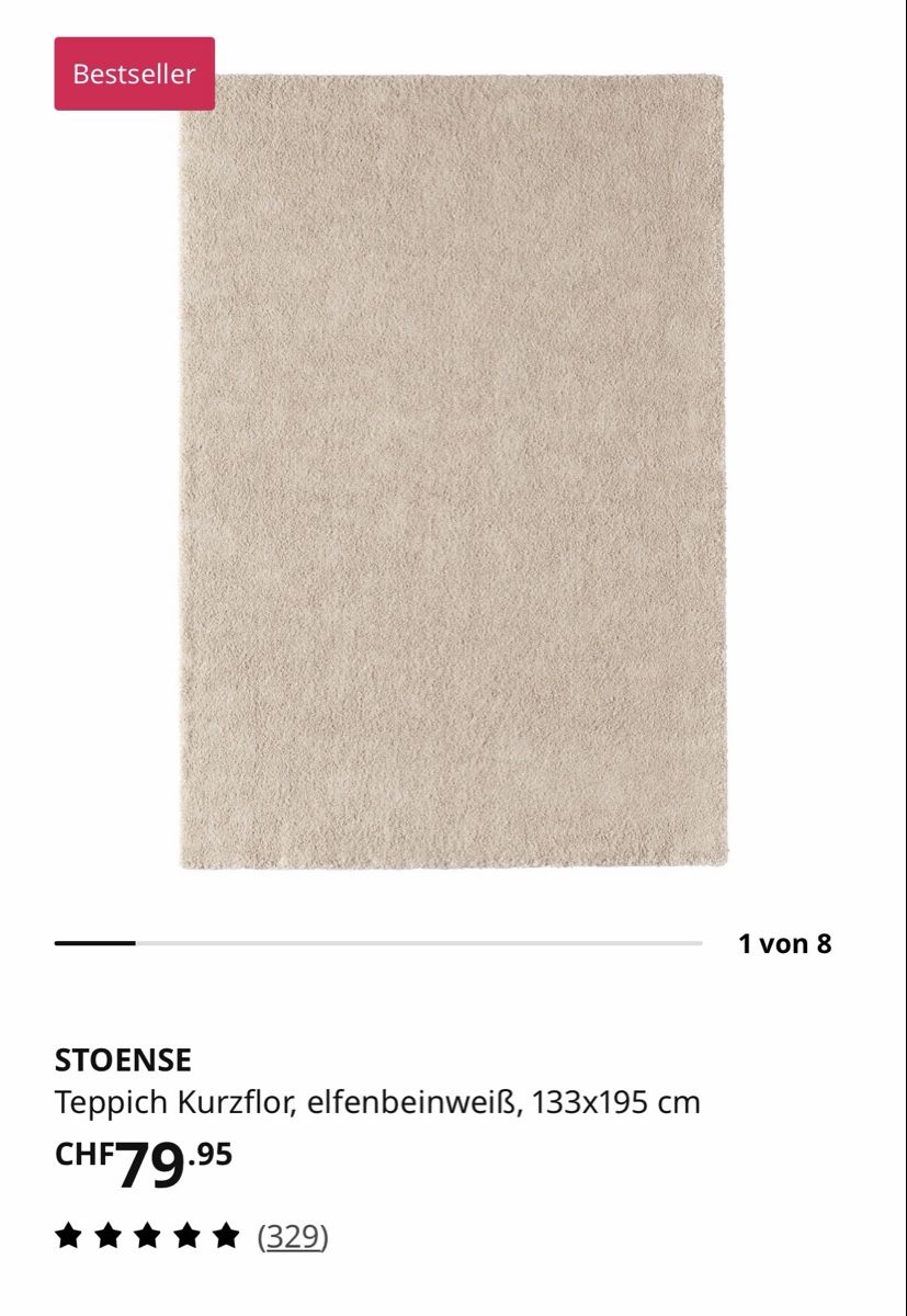 Tapis: IKEA Soense Teppich – D'occasion à Worben par pO0cahontas