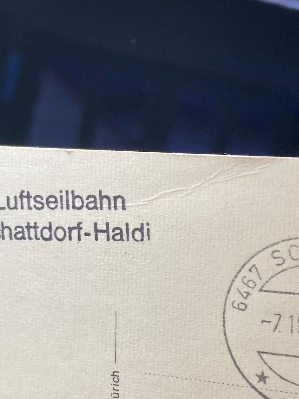 Cartoline postali: Schattdorf - Haldi, Poststempel 1978, Stempel Luftseilbahn – Usato da Lenzburg venduto da fh1 2
