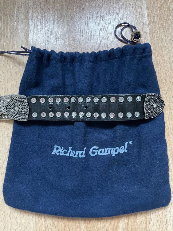 Ceinture Richard Gampel En Peau De Serpent – Taille S – Occasion – Thème Serpent Noir