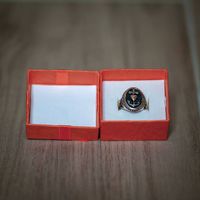 Anello regolabile in argento 925 con croce e cuore - Nuovo