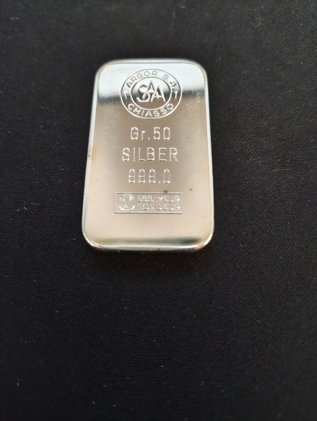 Metalli preziosi: Argor S.A. Silberbarren 50g 999.0 – Usato da Aarau venduto da Revenant8