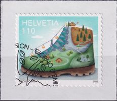 2022, Nr.1919 (Wandern) mit Ersttags-Eck-Stempel.